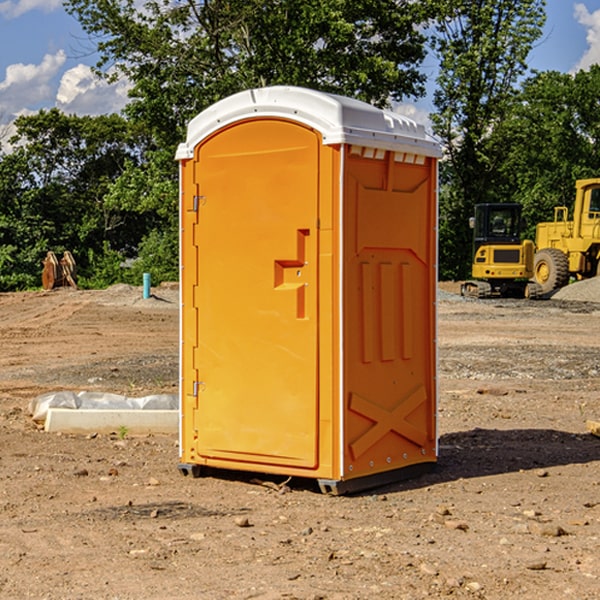 how often are the porta potties cleaned and serviced during a rental period in Ray